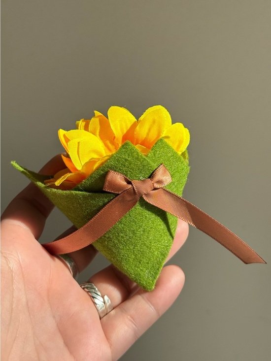 Handmade Jewelry - Handmade Faux Sunflower Floral Bow Bouquet Brooch Pin Accessories
